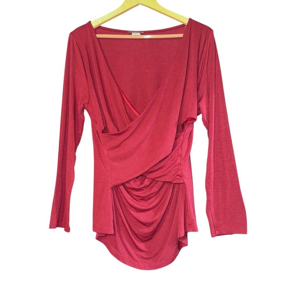 Ballet Style Top Women's 3X Long Sleeve‎ Feminine Mulberry Dainty Stretch Preppy